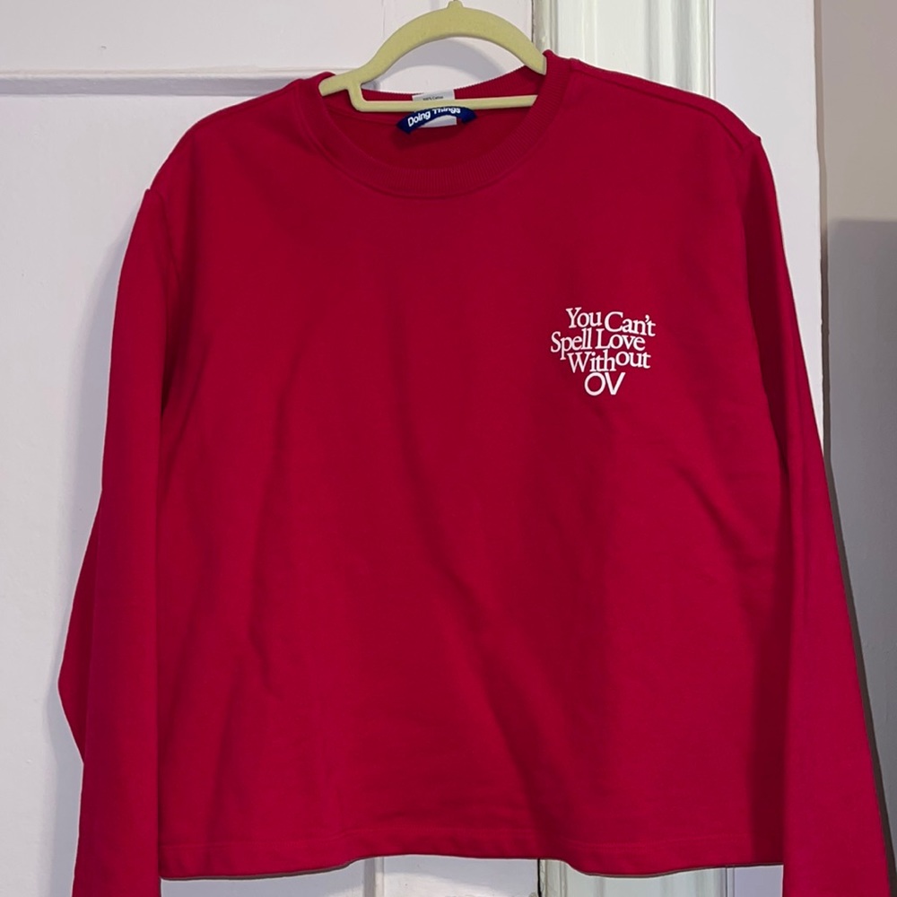 Outdoor Voices Valentine’s Day love cropped sweater